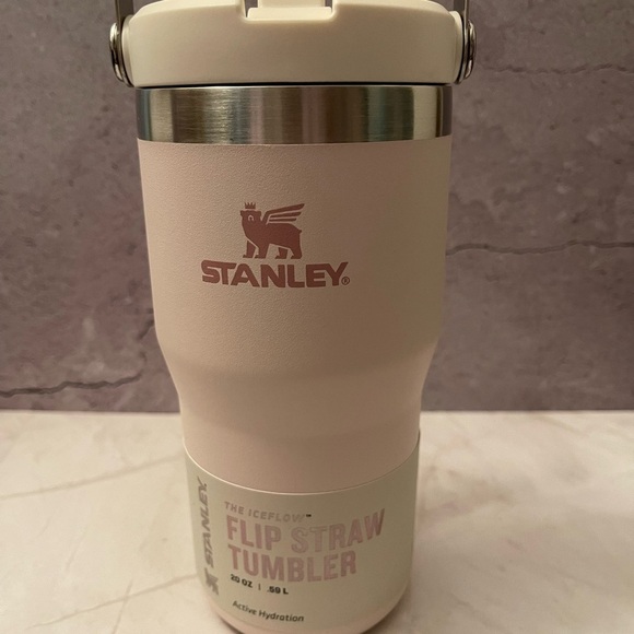 Stanley Flip Straw Tumbler Rose Quartz Stainless Steel & Ice Cube Tray - Picture 4 of 8